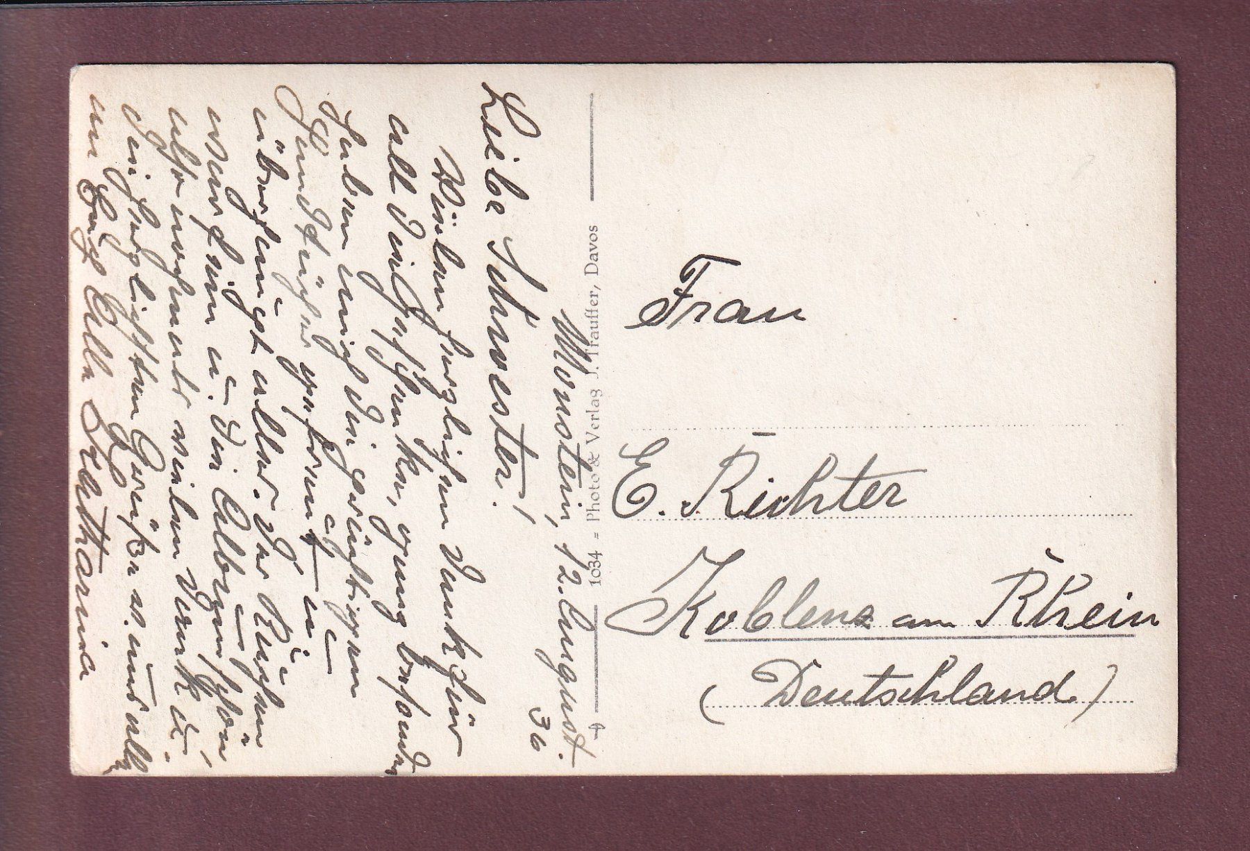 Cartes postales: MONSTEIN - Davos - 1936 – D'occasion à Pully par nicecards 1
