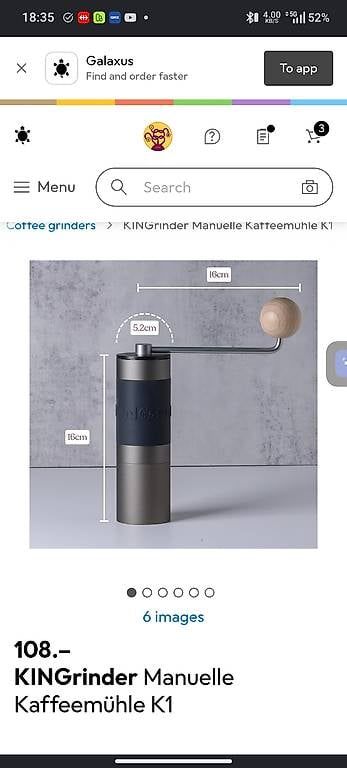 Machines à café & Machines à expresso: Kingrinder K2 Handmühle Kaffeemühle – D'occasion à Zuchwil par Brechi0
