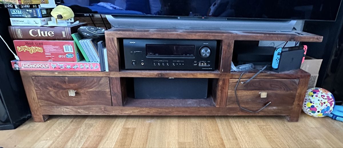 Mobili TV: Sheesham Solid Wood TV Console – Matches Coffee Table – Usato da Oberengstringen venduto da mar_p8dm 1