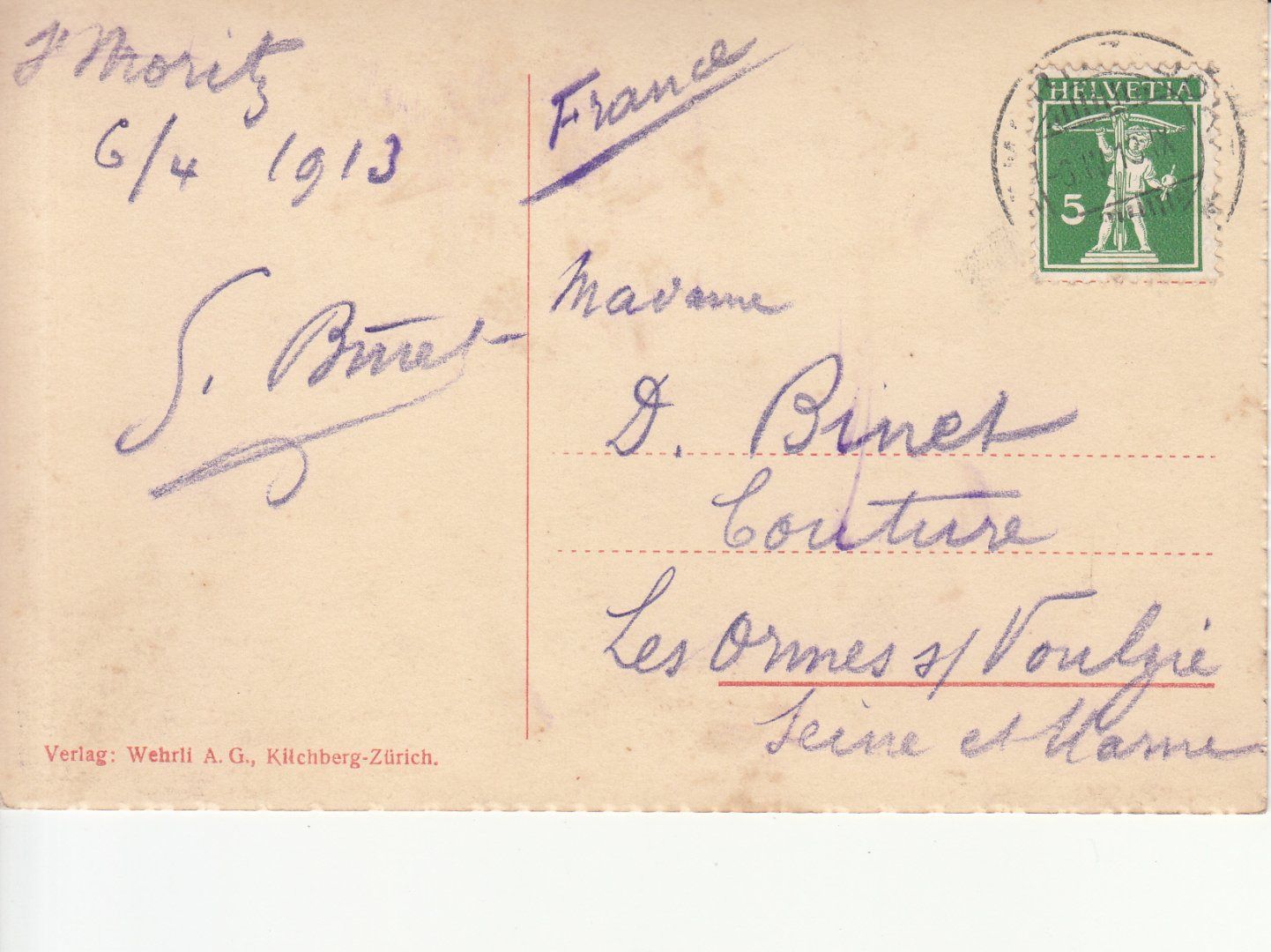 Cartoline postali: St. Moritz 1913 – Usato da Bürglen TG venduto da StampGraf 1