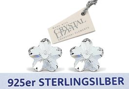 925 Silber Ohrstecker mit Swarovski Crystal Blume Crystal