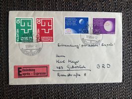 enveloppe timbres suisse exposition nationale Lausanne 1964