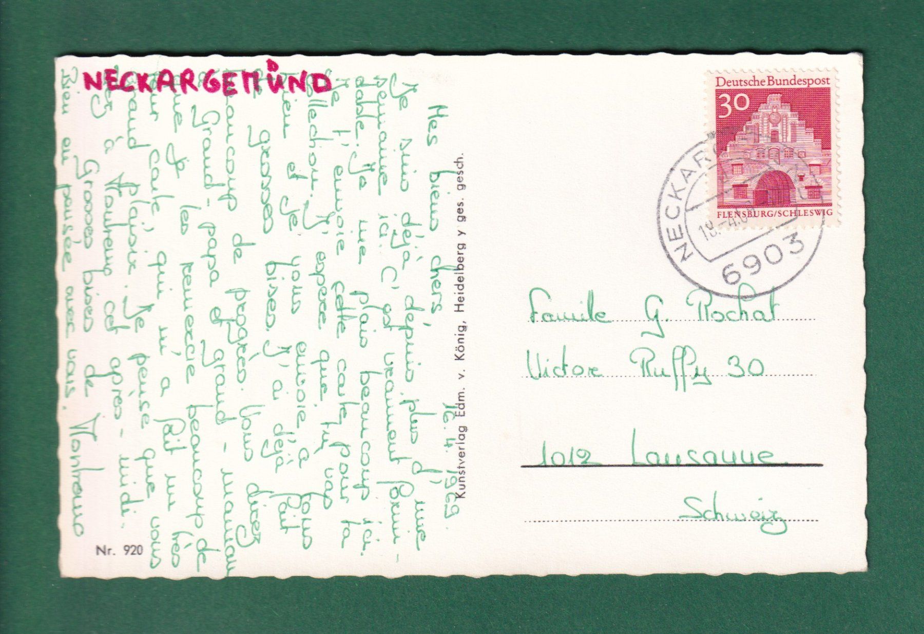 Ansichtskarten: NECKARGEMÜND - 1969 – Gebraucht aus Pully von nicecards-shop 1