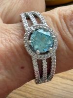 🩵 Luxus Gr: 17/7 Silber Ring mit  Zirkonia Blau 🩵