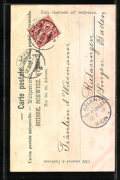 Cartoline postali: AK Glarus, Totalansicht der Stadtkirche – Usato da Berlin venduto da bartko-reher 1