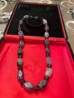 Elegante Amethyst Halskette mit passendem Armband