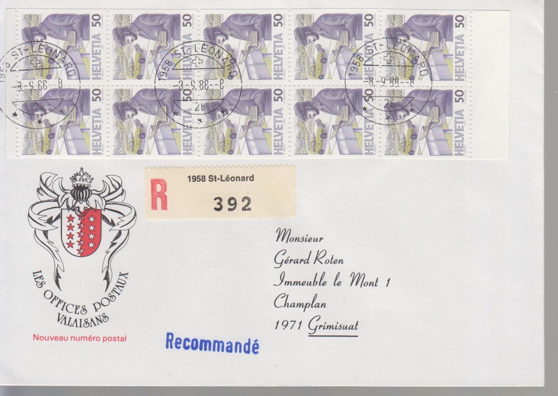Alle Briefmarken: Carnet 738H3 X5 FDC  75.-- – Gebraucht aus Boécourt von Denteles66