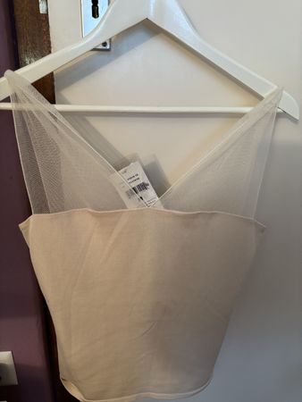 Ralph Lauren Top beige Tüll Grösse M neu mit Etikett