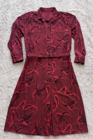 Vintage Midi-Blusenkleid aus Jersey Gr. M