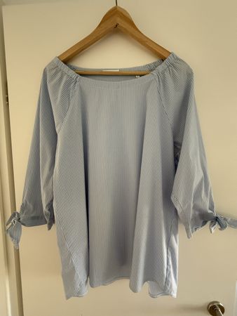 Bluse Opus gestreift blau weiss mit Schleifen Grösse 42