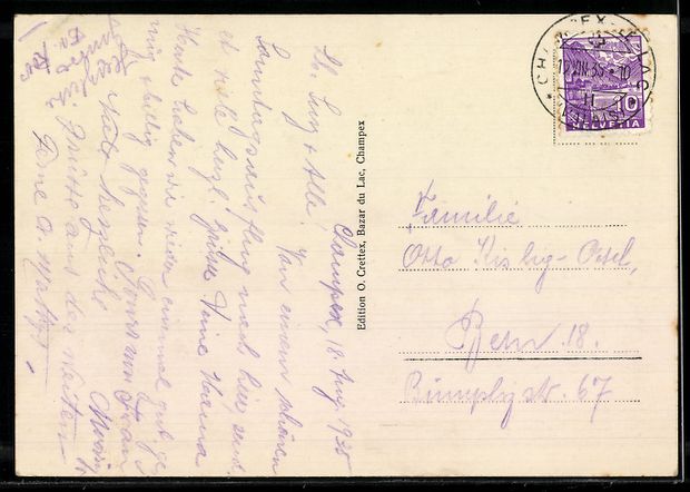 Cartoline postali: AK Champex, Lac et le Grand Combin – Usato da Berlin venduto da bartko-reher 1