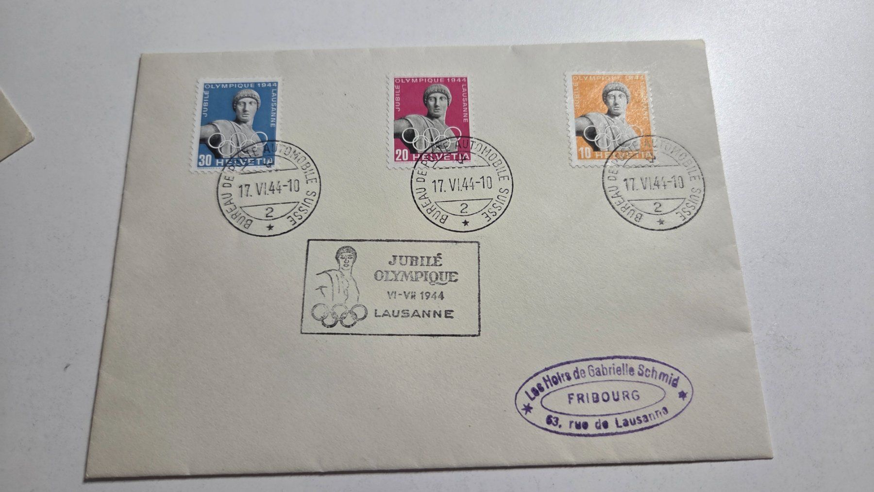 Tutti i francobolli: 1944 Satzbrief Olympia Marken – Usato da Arni AG venduto da Moth68