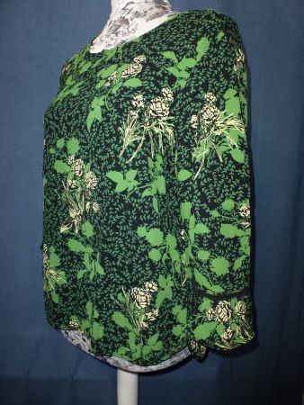 DEERBERG BLUSE GRÜN GEMUSTERT VISCOSE GR 42 EDEL NEU