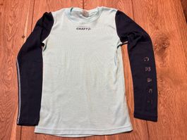 Thermoshirt, langarm, Craft, Grösse 134-140 mint/dunkelblau