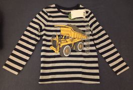 Neues Langarmshirt Gr. 116 mit Bagger Motiv 