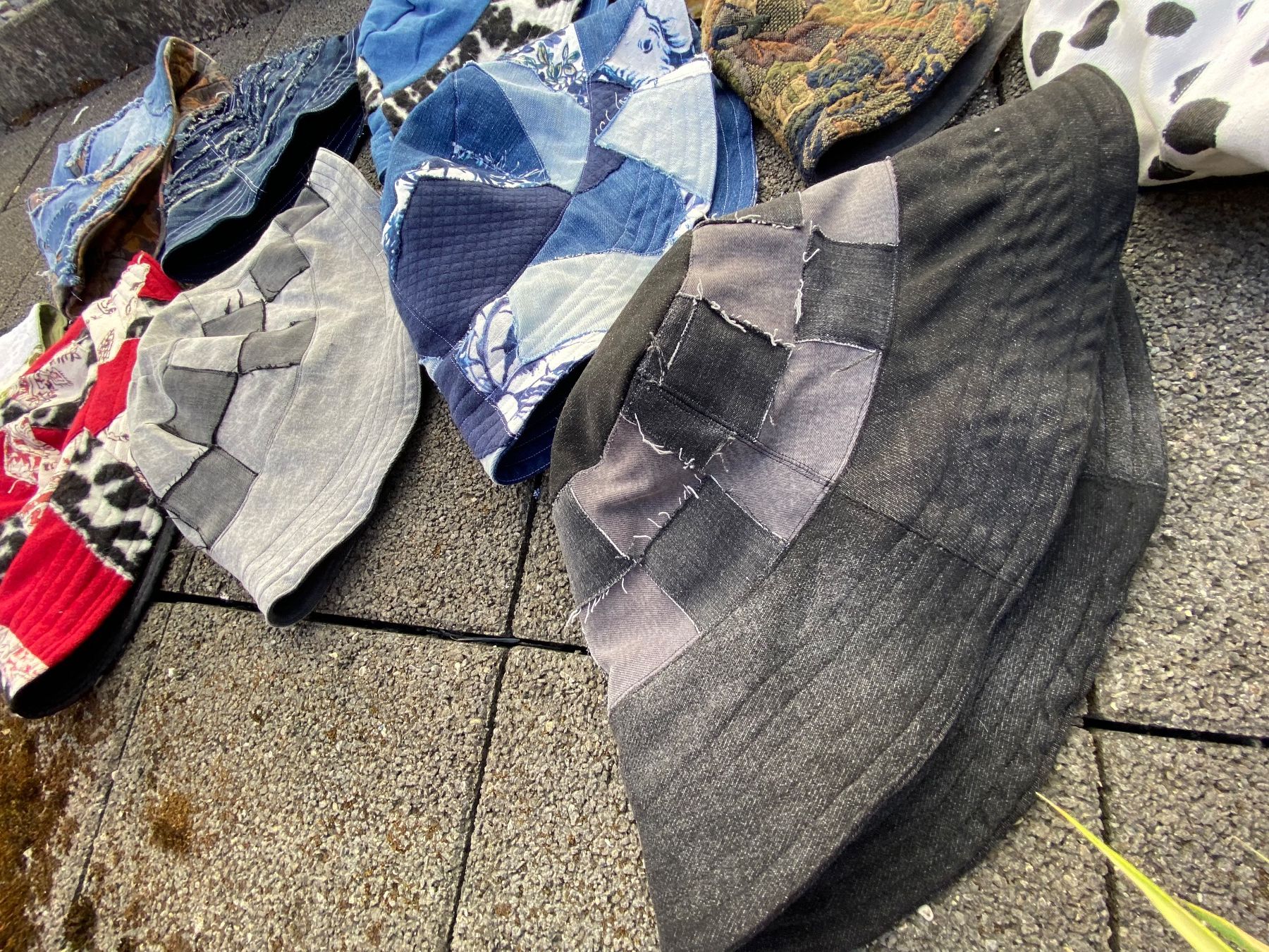 Copricapi, berretti & cappellini: Buckethat, Schachmuster, jeanstoff, Grautöne , Sommerhut – Nuovo e nell'imballaggio originale da lommis venduto da inf_thv8 3