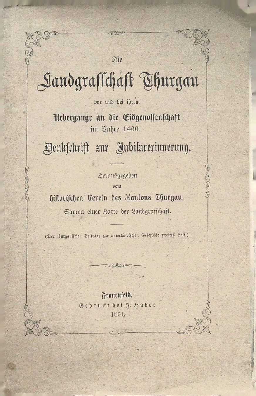 Cartine & Atlanti: Landgrafschaft Thurgau mit Karte 1861 – Usato da Rafz venduto da booksell 3