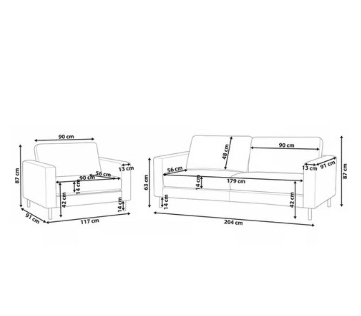Divani: Sofa Set, Kunstleder Goldbraun – Usato da Luzern venduto da Luisa0708 2