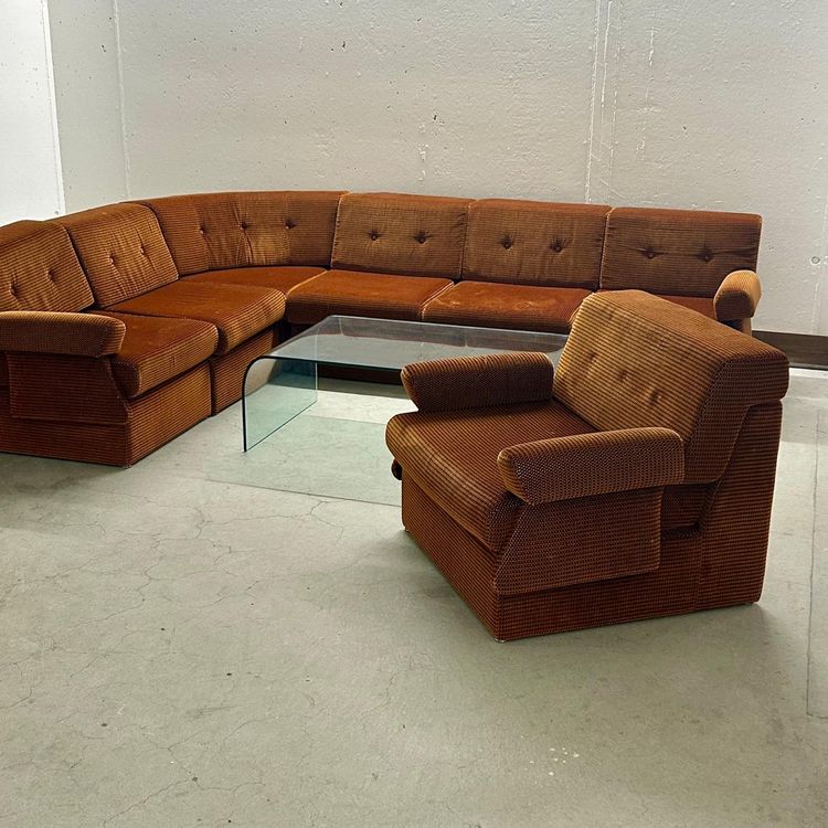 Retro Cord Modular Sofa & Sessel Set, 70er Polstergruppe (Gebraucht) in ...