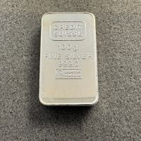 100 gramm Silber Barren Schweiz Credit Suisse - 1