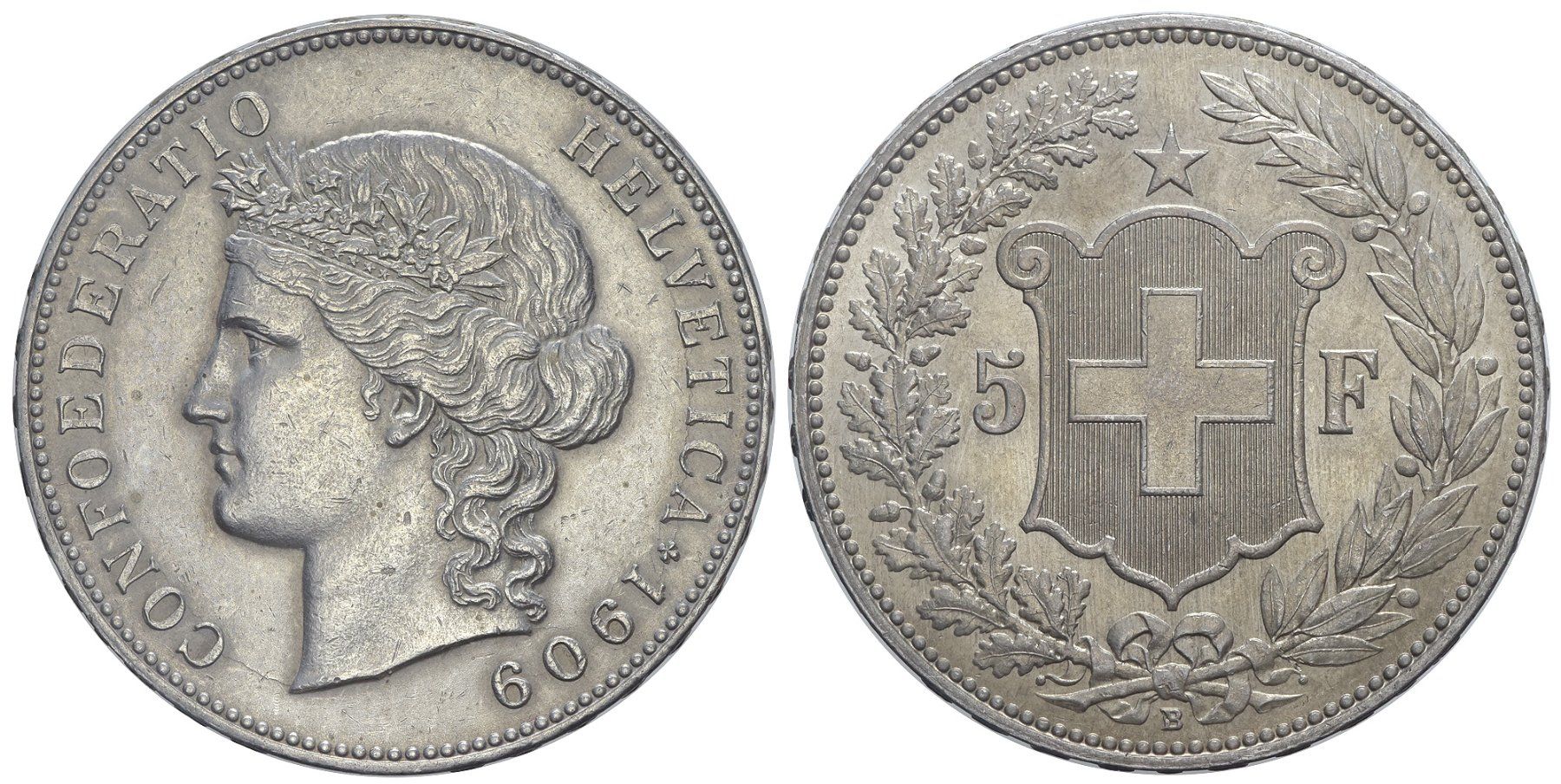 Tutti le monete: 5 Franken 1909 (06) – Usato da Chiasso venduto da Novamarketing