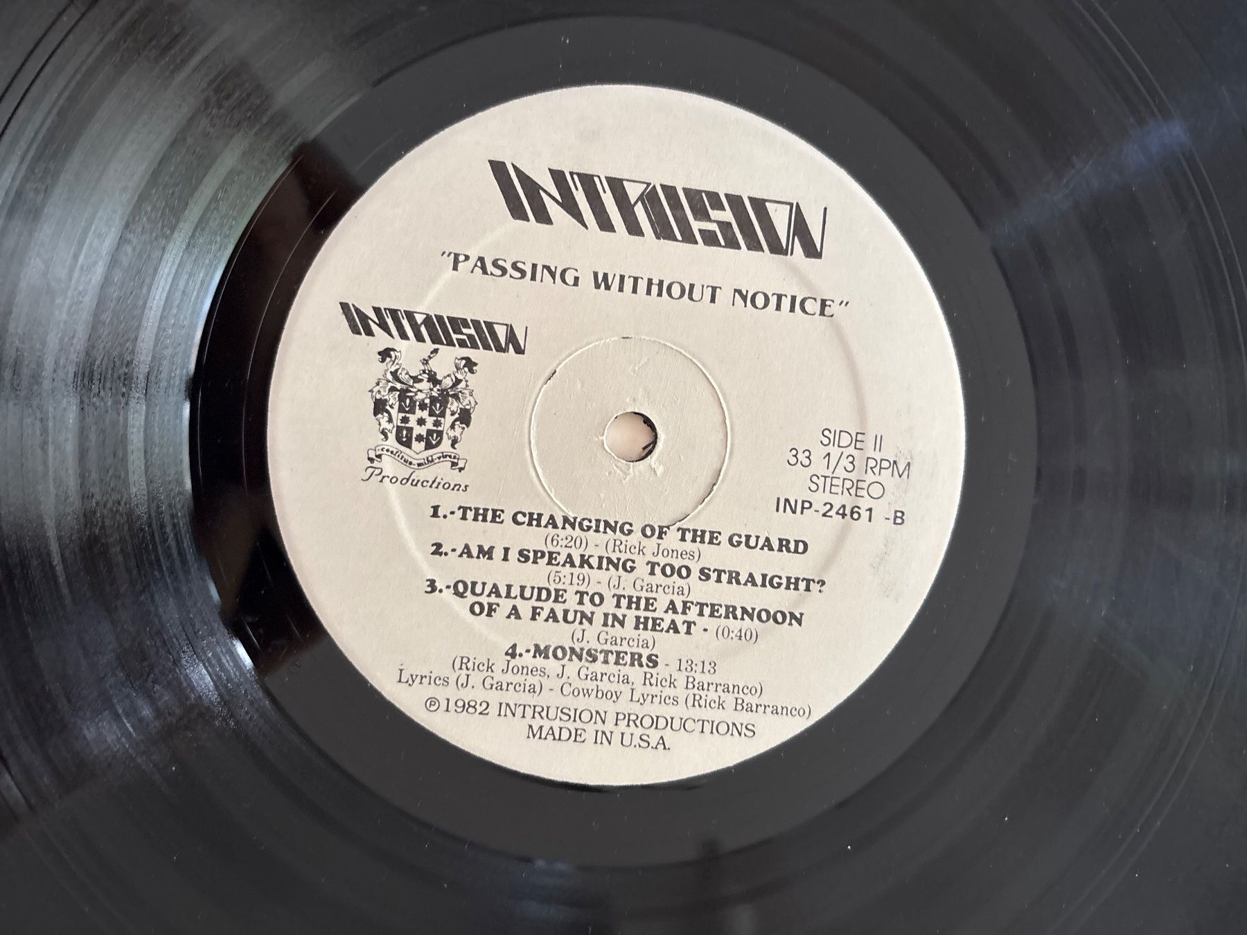 Schallplatten: Intrusion - Passing Without Notice - LP – Gebraucht aus Frutigen von Philippe_jsp 2