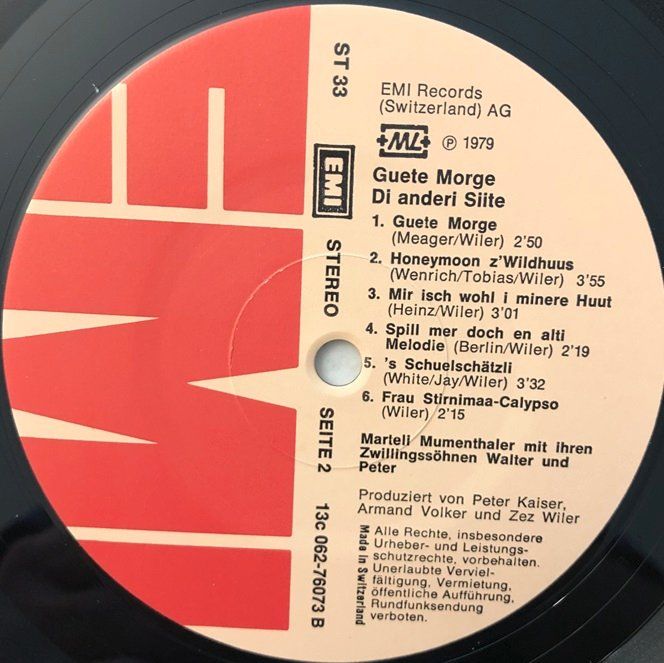 Schallplatten: Marteli Mumenthaler - Guete Morge (LP) – Gebraucht aus Grüningen von azulmarron 3