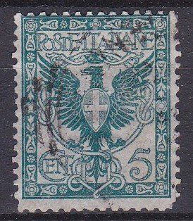 Alle Briefmarken: Timbre ITALIE 5 Centesimi Aigle 1901  Obl. – Gebraucht aus Blonay von Leglaude_01