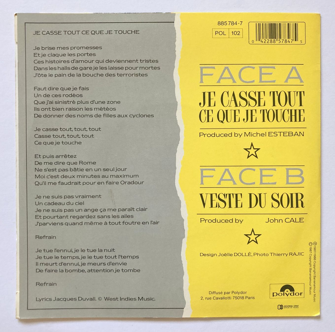 Dischi in vinile: LIO - JE CASSE TOUT CE QUE JE TOUCHE – Usato da Bottens venduto da hotter-than-hell 1