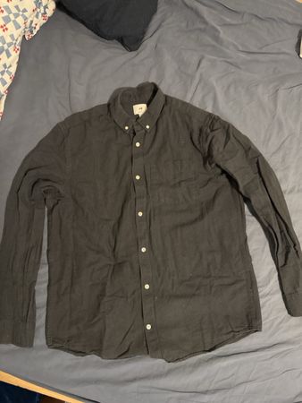 Herren Hemd H&M Regular Fit Grösse L dunkelgrau