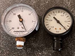2 Vintage Manometer: Ashcroft / Druckmesser