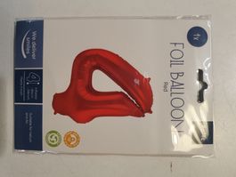 Folioballon red Nummer 4
