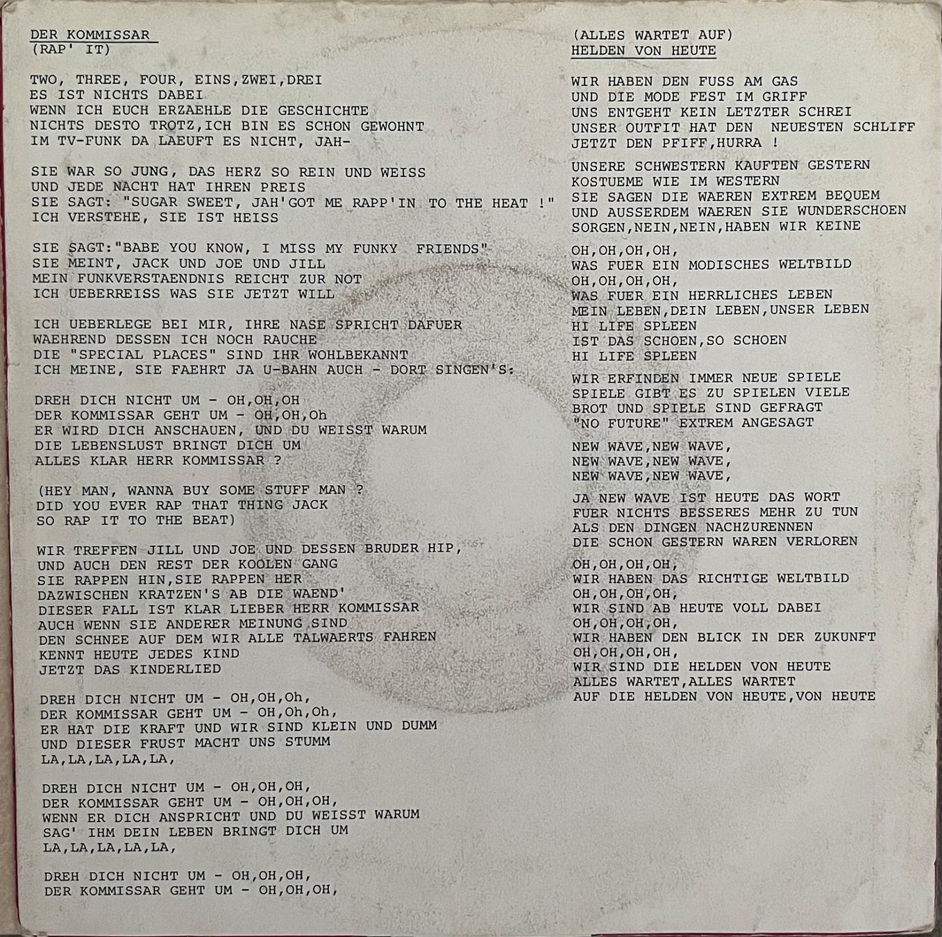 Schallplatten: FALCO - DER KOMMISSAR – Gebraucht aus Bussigny von  1