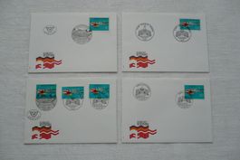 1993 4 FDC EUREGIO D-A-CH zusammen und einzeln SBK 845