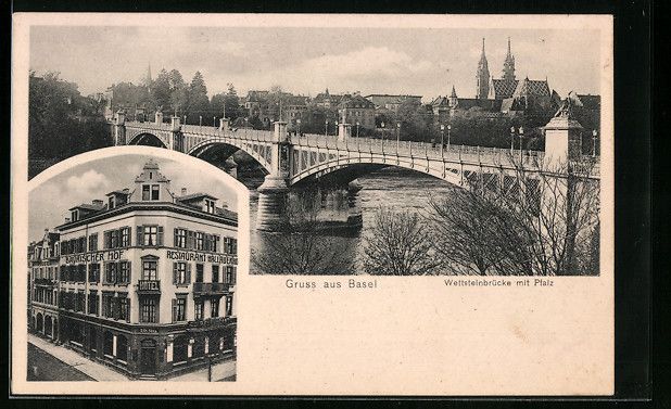 Ansichtskarten: Basel, Hotel Bayrischer Hof / Restaurant – Gebraucht aus Berlin von bartko-reher