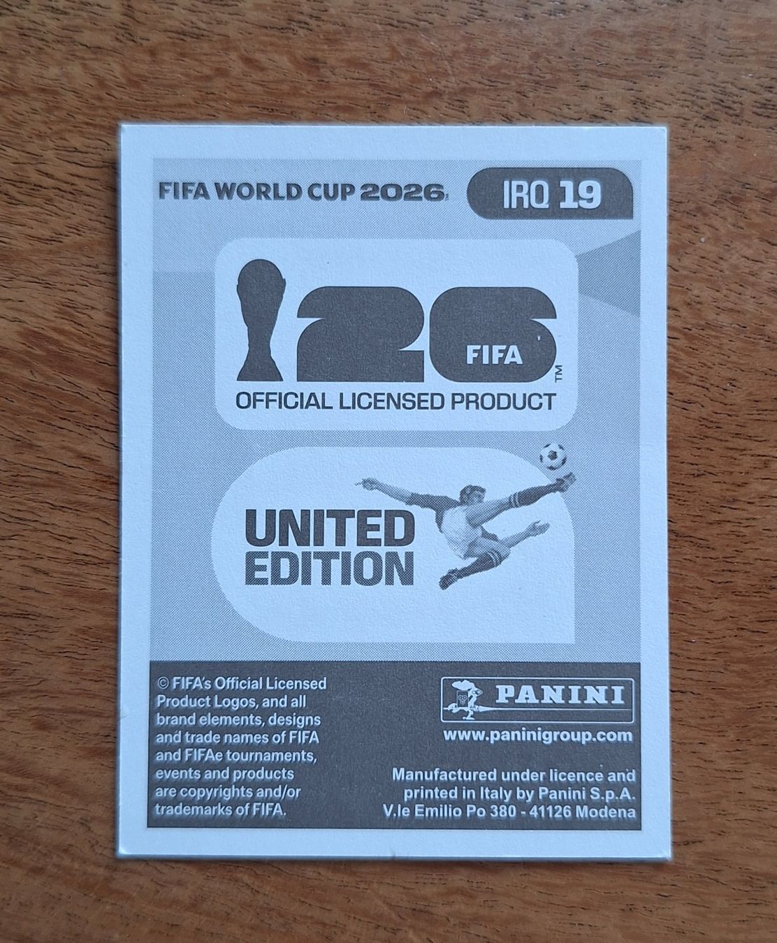 Panini Carte collezionabili: Panini Aymen Hussein IRQ 19 – Nuovo (secondo la descrizione) da Romanens venduto da Crocette 1
