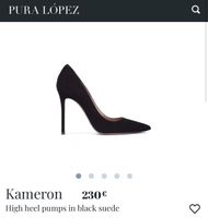 PURA LOPEZ Heels, Size 37, suede, black
