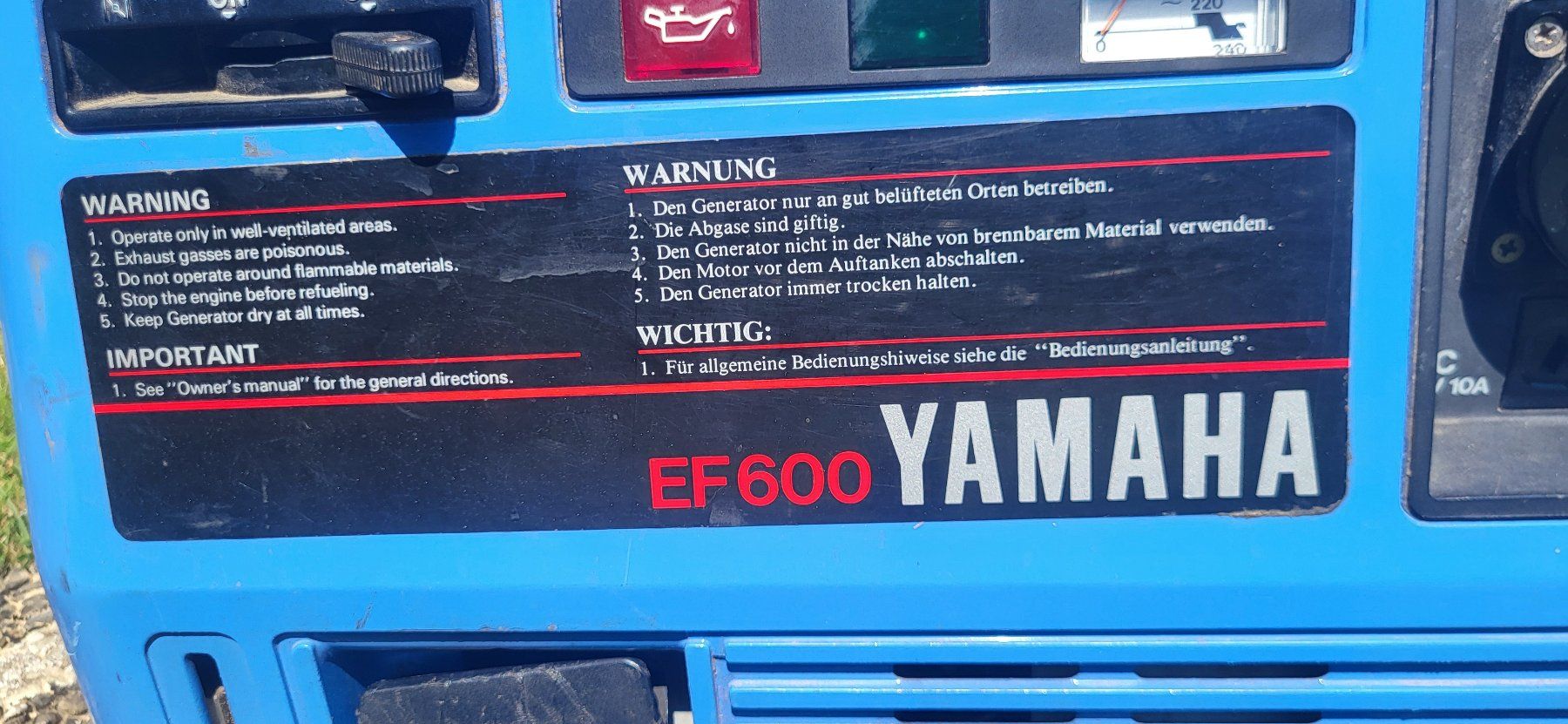 Yamaha Generatori di corrente: Generator Yamaha EF600 – Usato da Kaiseraugst venduto da beo81 3