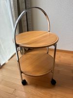Servierwagen, Teewagen, Beistelltisch auf Rollen, Holz