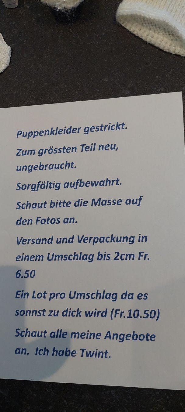 Puppen: neue Puppen/Kinder kleider   – Neu (gemäss Beschreibung) aus Muri AG von nindo1 6