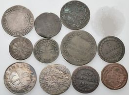 Sammlung; 11 Kantonsmünzen: Schwyz, Zürich, Solothurn, usw.