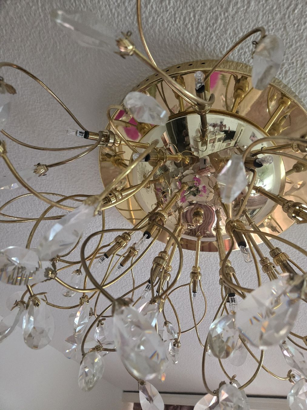 Lustres & lampes de plafonds: Deckenleuchte Kristall Goldfarben  – D'occasion à thun par Matina 2
