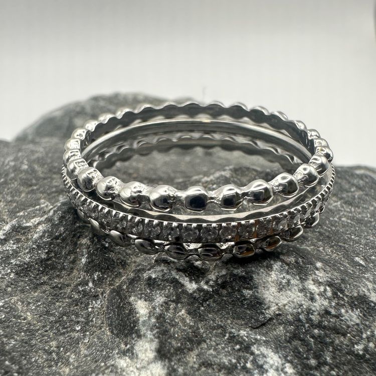 Drehring Edelstahl Damen – Fidget Ring Silber/Gold, Drehbar, Anti-Stress