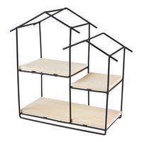 Wandregal Haus Metall/Holz 28.5x28 cm