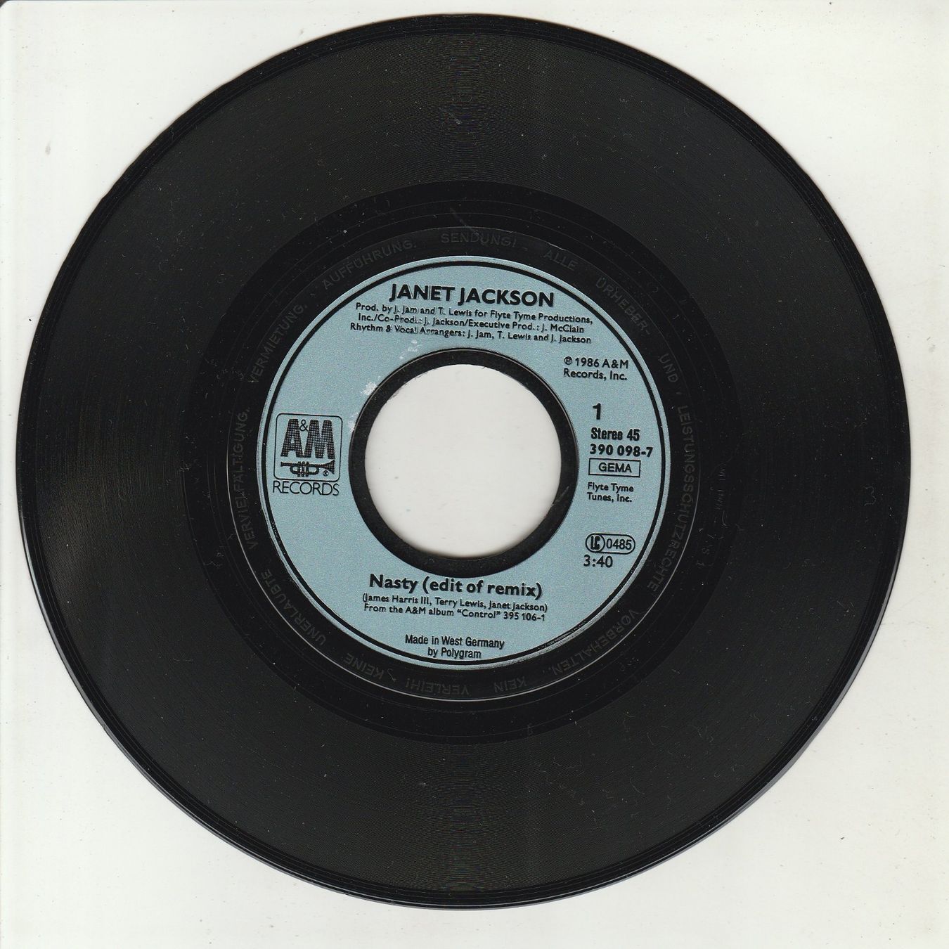 Schallplatten: Janet Jackson - Nasty 7" Vinyl 1986 – Gebraucht aus Tübach von JamesStone 2