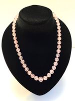 Schmuck Halskette Rosenquarz, Collier, 800 Silberverschluss