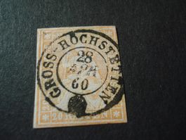 Strubel 20 Rappen orange, o Gross-Höchstetten, 1860