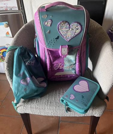 Schulranzen Set lila Herz ab 1 CHF 