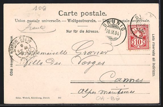 Cartoline postali: Lungern, Brünigbahn am Berghang m. Blic – Usato da Berlin venduto da bartko-reher 1