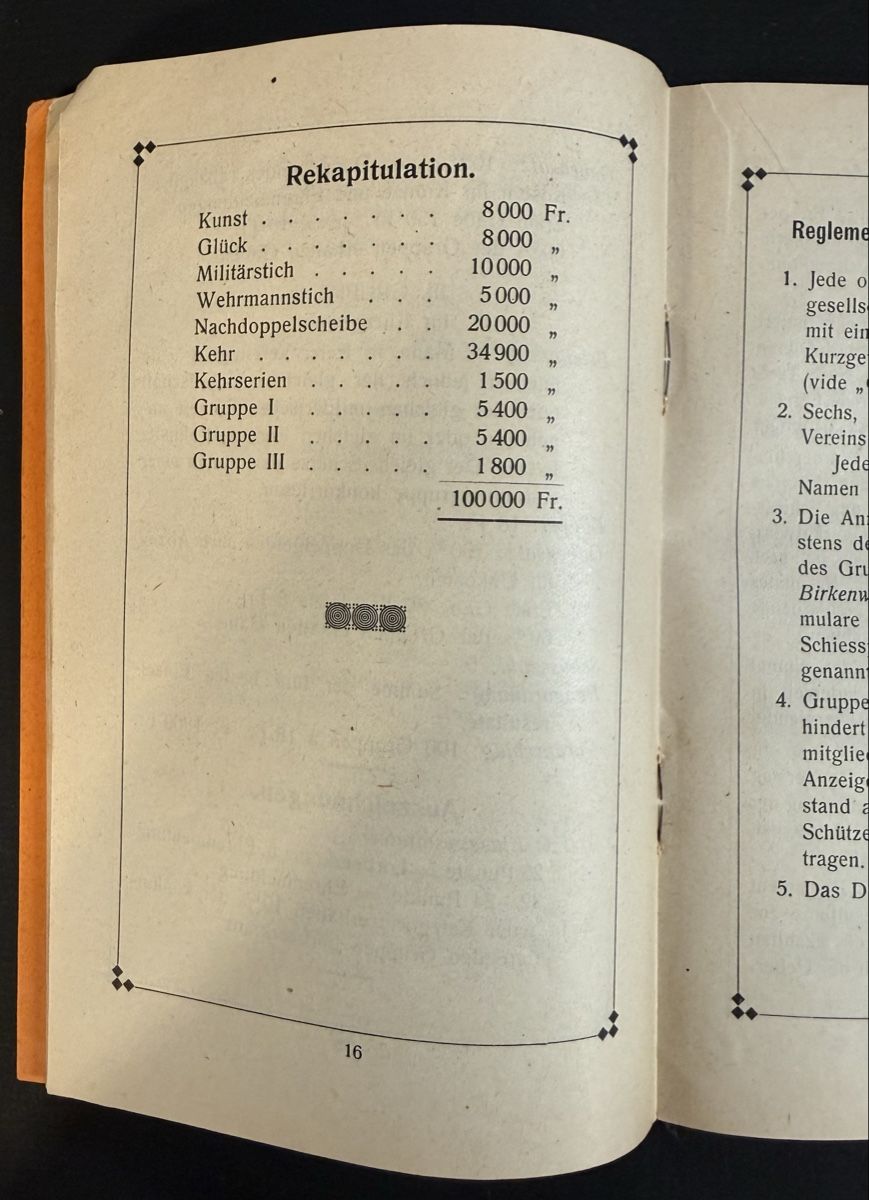 Bücher: SCHIESSPLAN Zentenar Wettschiessen Bern 1919 – Gebraucht aus Bern von felberunderground 3